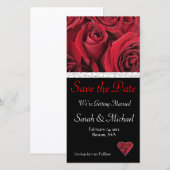 Rote Rose Hochzeit Speichern Sie die Datumskarte Save The Date (Vorne/Hinten)