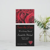Rote Rose Hochzeit Speichern Sie die Datumskarte Save The Date (Stehend Vorderseite)
