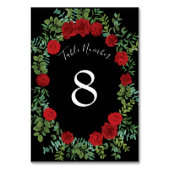 Rote Rose Hochzeit Tischnummer (Vorderseite)