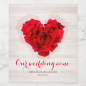 Rote Rose Hochzeit Wein / Sparkling Weinlabel Hhn0 Weinetikett (Einzelnes Label)