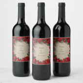 Rote Rose Hochzeit Weinetikett (Flaschen)
