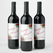 Rote Rose Hochzeit Weinetikett (Flaschen)