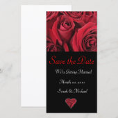 Rote Rose-Hochzeitkarte Save The Date (Vorne/Hinten)