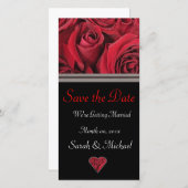 Rote Rose-Hochzeitkarte Save The Date (Vorne/Hinten)