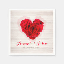 Rote Rose Hochzeitscocktail Papier Servietten Hhn0