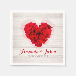 Rote Rose Hochzeitscocktail Papier Servietten Hhn0