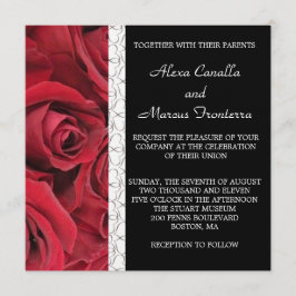 Rote Rose Hochzeitseinladung mit Herzinfarkten Einladung