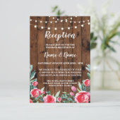 Rote Rose Hochzeitskarten Holzrosa Blume Begleitkarte (Stehend Vorderseite)