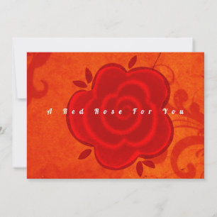 Rote Rose Hochzeitstag - Flat Greeting Card Karte