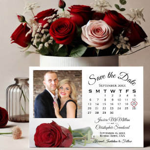 Rote Rose Hochzeitstag und Foto Save The Date
