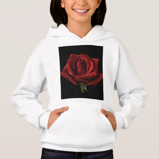 Rote Rose Hoodie (Vorderseite)