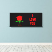 Rote Rose I Liebe, du umarmte Leinwand (Insitu (Holzboden))