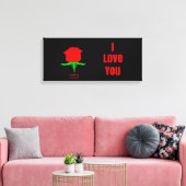 Rote Rose I Liebe, du umarmte Leinwand (Insitu (Wohnzimmer))