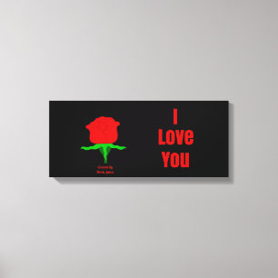 Rote Rose I Liebe, du umarmte Leinwand