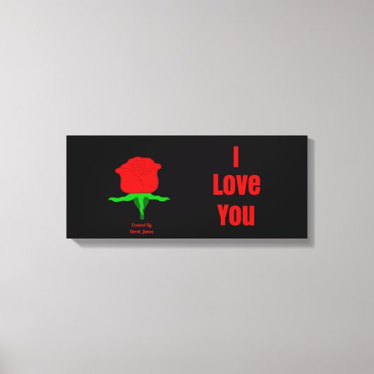 Rote Rose I Liebe, du umarmte Leinwand (Vorderseite)