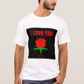 Rote Rose I Liebe Sie Männer Weiß Basic T Shirt (Vorderseite)