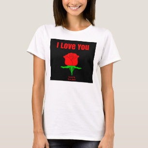 Rote Rose I Liebe Weibliche Grundlegende Tank-Top T-Shirt