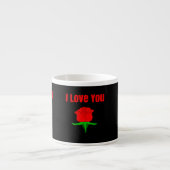 Rote Rose I Liebe You Espresso Tasse (Vorderseite)