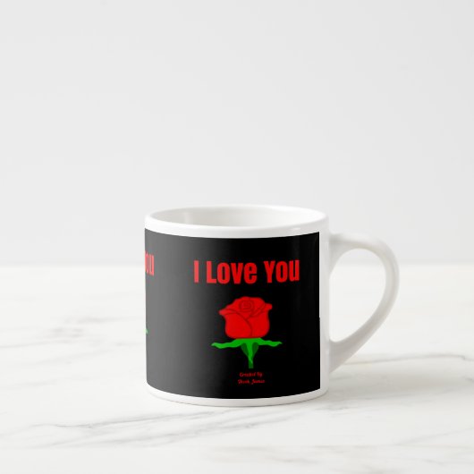 Rote Rose I Liebe You Espresso Tasse (Rechts)