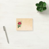 Rote Rose-Illustration auf einem Tan-Hintergrund Post-it Klebezettel (Büro)