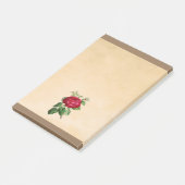Rote Rose-Illustration auf einem Tan-Hintergrund Post-it Klebezettel (angewinkelt)