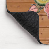 Rote Rose im Holzgeschoss Mousepad (Ecke)
