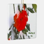 Rote Rose im Schnee Keramikornament (Rechts)