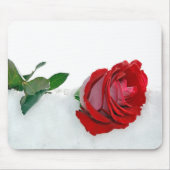 rote Rose im Schnee Mousepad (Vorne)