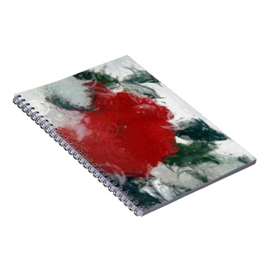 Rote Rose im Schnee Notizblock (Rechte Seite)