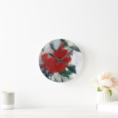 Rote Rose im Schnee Runde Wanduhr (Zuhause)