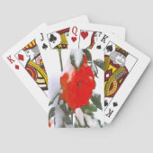 Rote Rose im Schnee Spielkarten (Rückseite)