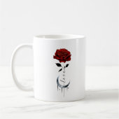 Rote Rose im Tattoo-Stil und Mondmond im Crescent- Kaffeetasse (Links)