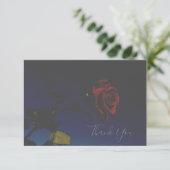 Rote Rose in blassfarbenen Farben dank Flachkarte (Stehend Vorderseite)
