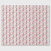 Rote Rose in Blume Pot Geschenkpapier (Flach)