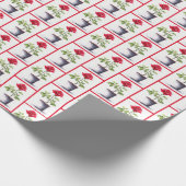 Rote Rose in Blume Pot Geschenkpapier (Ecke)