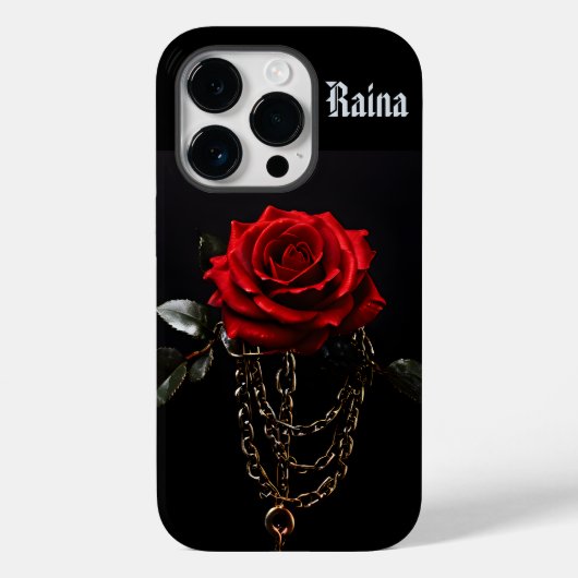 Rote Rose in Chains Goth Case-Mate iPhone Hülle (Rückseite)