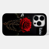 Rote Rose in Chains Goth Case-Mate iPhone Hülle (Rückseite (Horizontal))