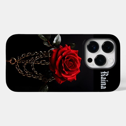 Rote Rose in Chains Goth Case-Mate iPhone Hülle (Rückseite (Horizontal))