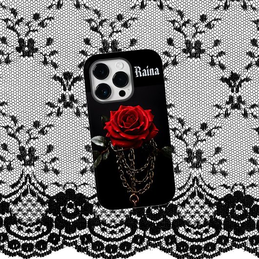 Rote Rose in Chains Goth Case-Mate iPhone Hülle