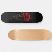 Rote Rose in Chains Goth Skateboard (Horizontal)