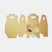 Rote Rose in der Gold-Gastgeschenk Hochzeit-Box Geschenkschachtel (Ungefaltet)