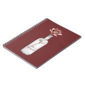 Rote Rose in Flasche Notizblock (Linke Seite)