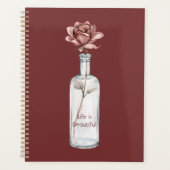 Rote Rose in Flasche Planer (Vorderseite)