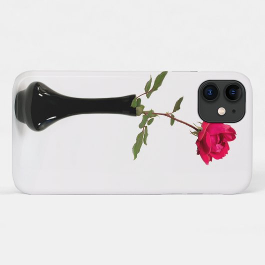 rote Rose in schwarzer Vase Case-Mate iPhone Hülle (Rückseite (Horizontal))