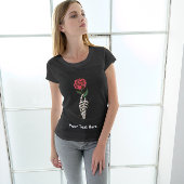 Rote Rose in Skeletton Hand T - Shirt