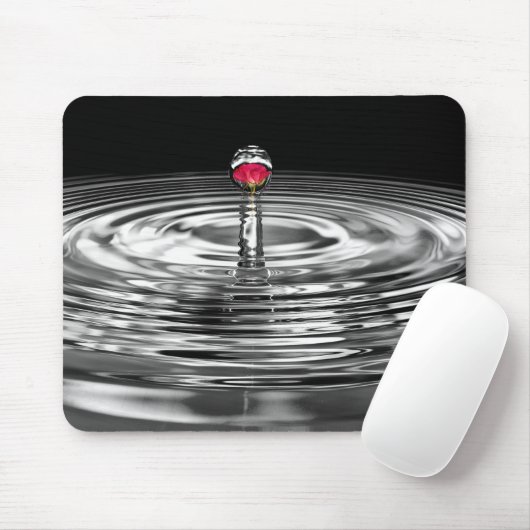 rote Rose in Wassertröpfchen Mousepad (Mit Mouse)