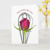Rote Rose in Wire Whisk Card Karte (Gelbe Blume)