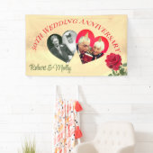 Rote Rose individuelle Hochzeit Banner (Insitu)