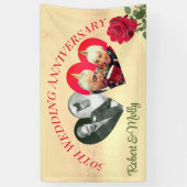 Rote Rose individuelle Hochzeit Banner (Vertikal)
