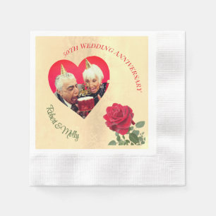 Rote Rose individuelle Hochzeit  Serviette